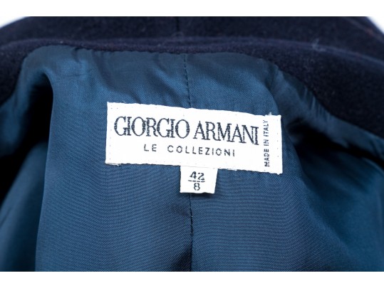 Armani Collezioni Blue Wool Coat, Size 8