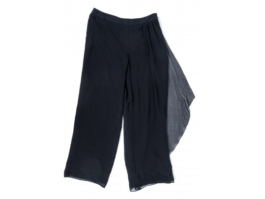 Armani Collezioni Black Silk Pants, Size 10