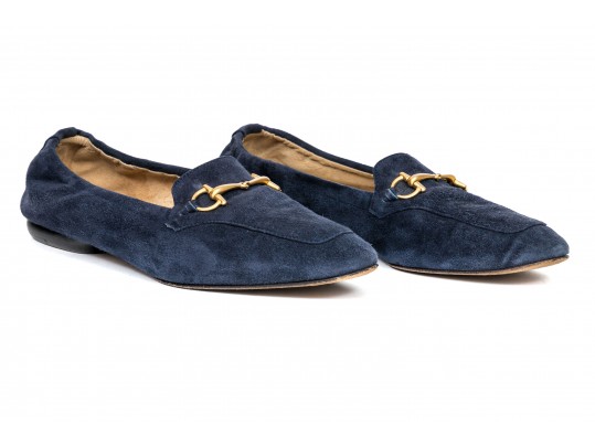 Gucci Dark Blue Flats, Size 36