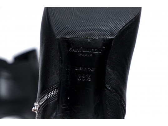 Saint Laurent Lot Of Three Black Leather Boots, Sizes 38 To 38 1/2, See Conditions