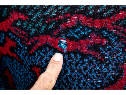 Missoni Vintage Knit Red And Blue Turtleneck, See Conditions
