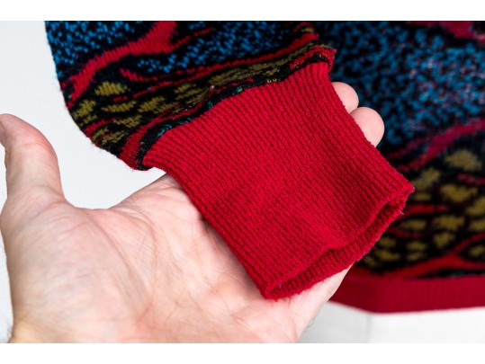 Missoni Vintage Knit Red And Blue Turtleneck, See Conditions