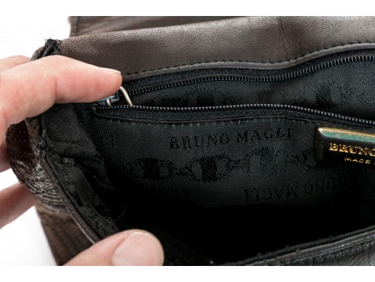 Bruno Magli Brown Quilted Leather Shoulder Bag