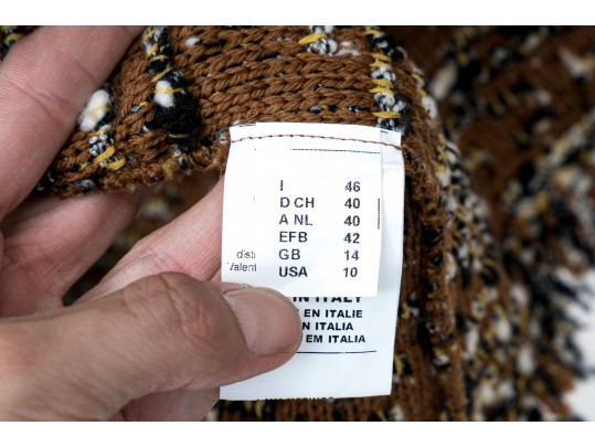 Missoni Brown, Black And White Tweed Style Jacket, Size 10