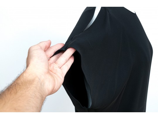 Saint Laurent, Paris, Black Short Sleeved Blouse