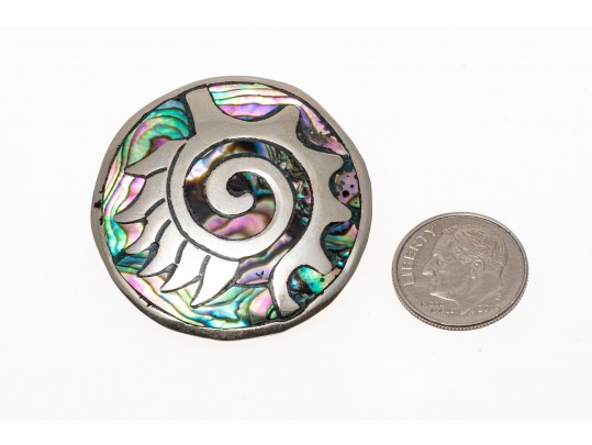 Bear Inlay Belt Buckles, Howlite Necklace And Abalone Brooch/ Pendant