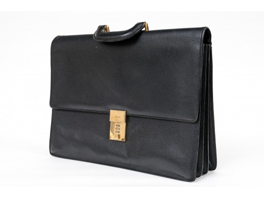 Gucci Handsome Black Leather Briefcase