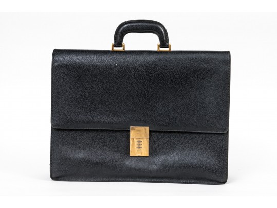 Gucci Handsome Black Leather Briefcase