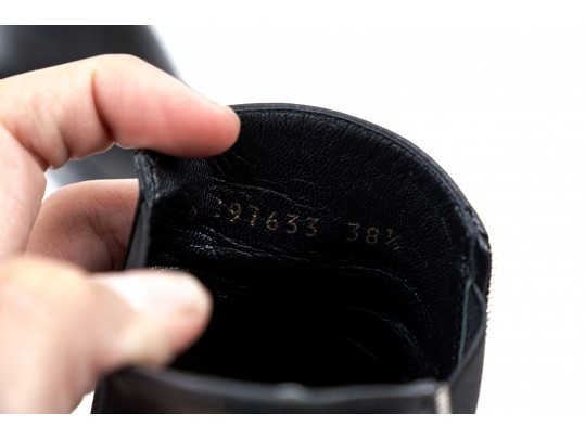 Saint Laurent Lot Of Three Black Leather Boots, Sizes 38 To 38 1/2, See Conditions