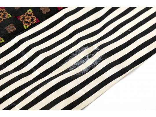 Lot Of Seven 100% Silk Neckties, Assorted Makers, Predominantly Black Tones