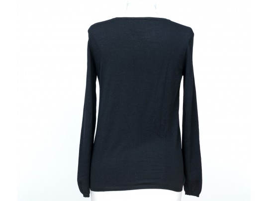 Chanel Black Long Sleeved Top, Size 40