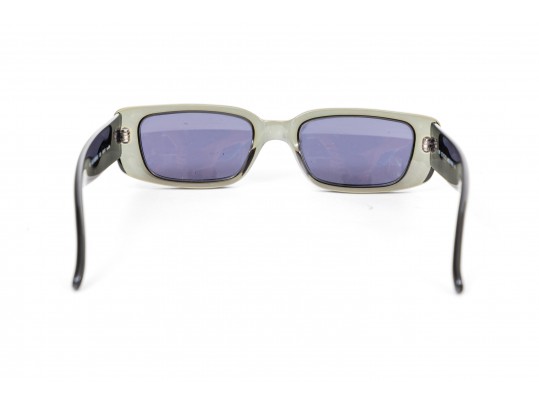 Gucci Elegant Greyish Green/brownish Purple Acrylic Sunglasses, With Case
