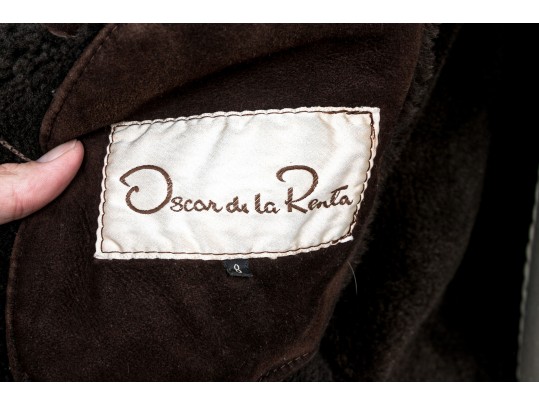 Oscar De La Renta Brown Suede Coat