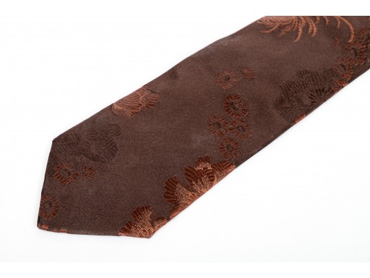 Valentino Luxurious Brown 100% Silk Neck Tie