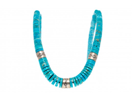 Stunning Turquoise Heishi Necklace