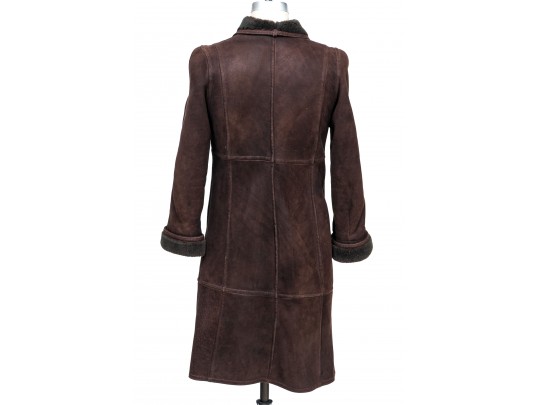 Oscar De La Renta Brown Suede Coat