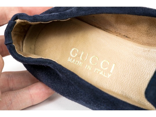Gucci Dark Blue Flats, Size 36