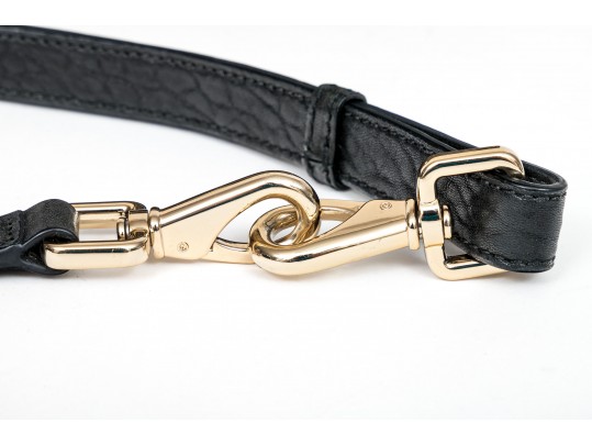 Cole Haan Pebbled Black Leather Flap Bag, Zip Pockets