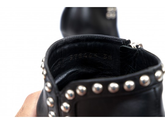 Saint Laurent Lot Of Three Black Leather Boots, Sizes 38 To 38 1/2, See Conditions