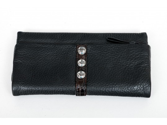 Lot Of Two Brighton Leather Wallets, Black And Turquoise