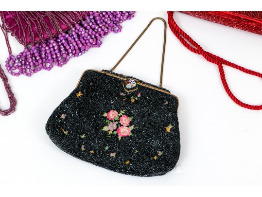 Lot Of Three Fun Beaded Vintage Bags