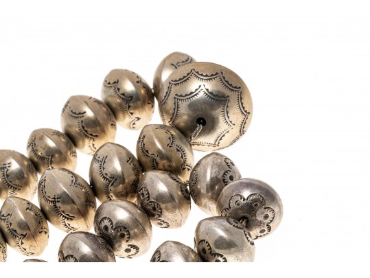 Two Sterling Silver Graduated Beaded Necklaces