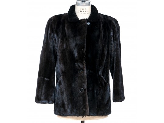 Short Dark Brown Fur Jacket