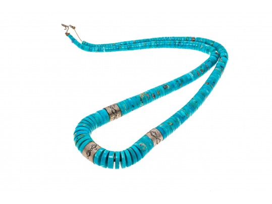Stunning Turquoise Heishi Necklace