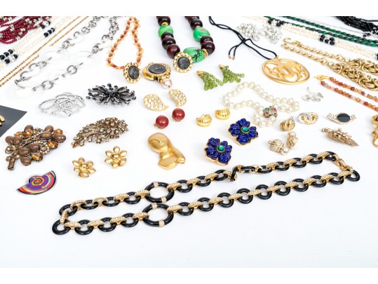 Large Lot Of Colorful And Interesting Fashion Jewelry