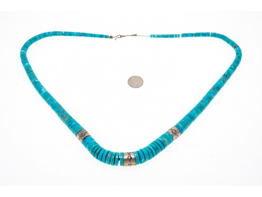 Stunning Turquoise Heishi Necklace