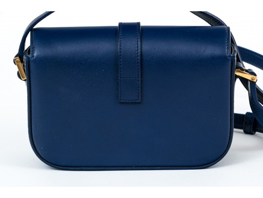 Yves St. Laurent Lovely Blue Marine Monogrammed Front Shoulder Bag, $1219- Retail