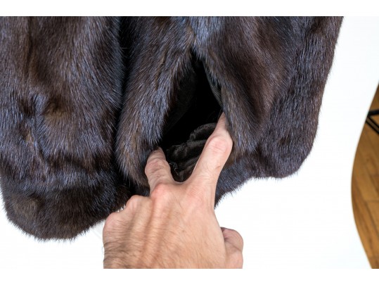 Revillon, Saks Fifth Avenue Dark Brown Fur Jacket With Light Fur Collar