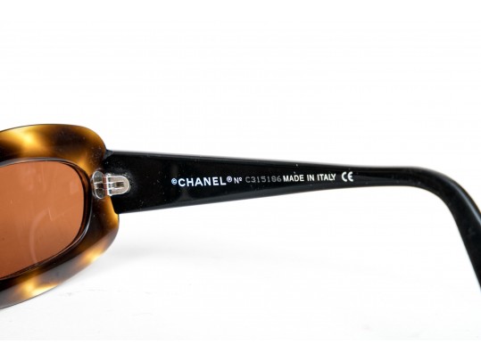 Chanel Fabulous Retro Style Acrylic Sunglasses With Black Quilted Frames