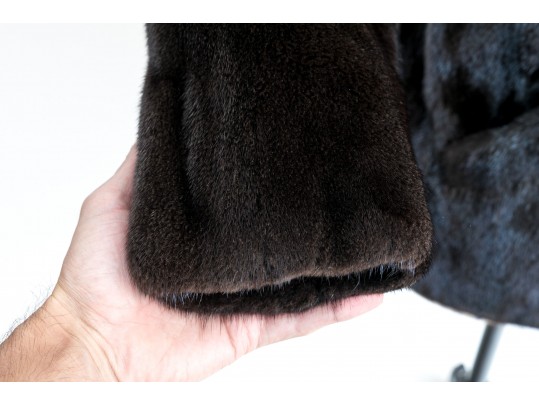 Short Dark Brown Fur Jacket