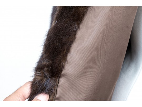 Revillon, Saks Fifth Avenue Dark Brown Fur Jacket With Light Fur Collar