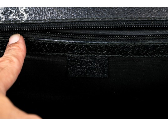 Gucci Handsome Black Leather Briefcase