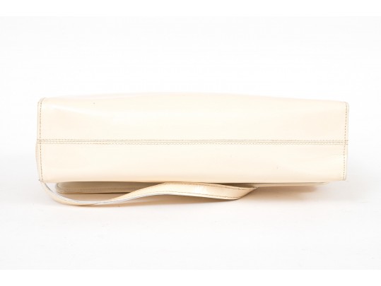 Ferragamo Handsome Ivory Patent Leather Shoulder Bag*