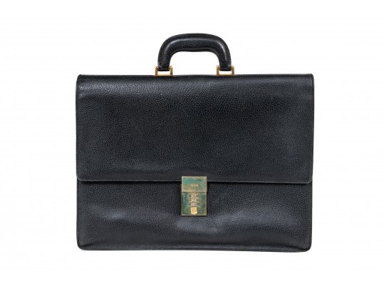 Gucci Handsome Black Leather Briefcase