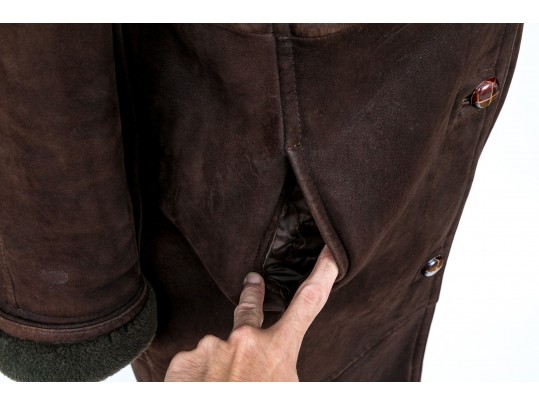 Oscar De La Renta Brown Suede Coat