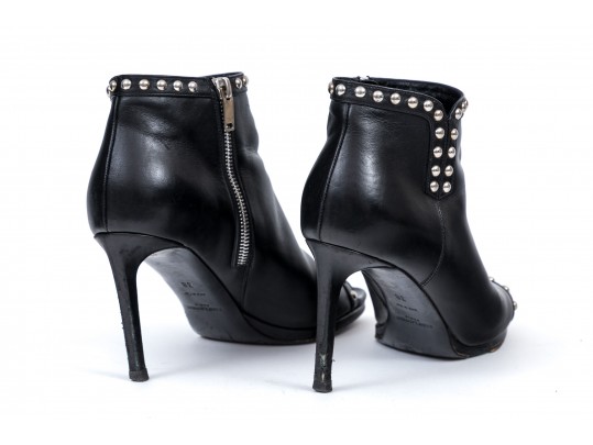 Saint Laurent Lot Of Three Black Leather Boots, Sizes 38 To 38 1/2, See Conditions