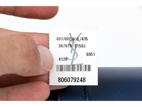 Yves St. Laurent Lovely Blue Marine Monogrammed Front Shoulder Bag, $1219- Retail