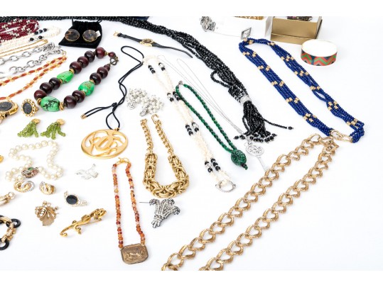 Large Lot Of Colorful And Interesting Fashion Jewelry