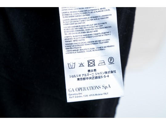 Giorgio Armani Black Viscose And Elastane T-shirt, Size 44