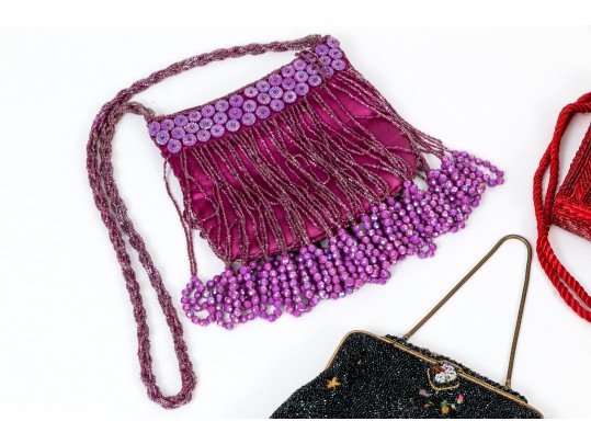 Lot Of Three Fun Beaded Vintage Bags