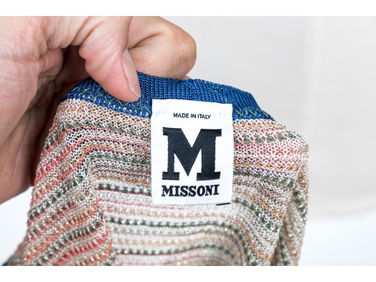 Missoni Pretty Drawstring Tank Top And Matching Cardigan Sweater Set, Size 10