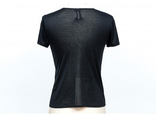 Saint Laurent Black Short Sleeved One Pocket T-shirt, Size M
