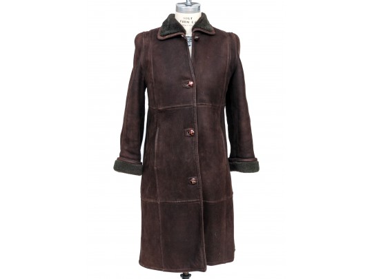 Oscar De La Renta Brown Suede Coat