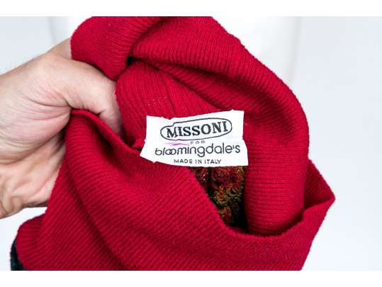 Missoni Vintage Knit Red And Blue Turtleneck, See Conditions
