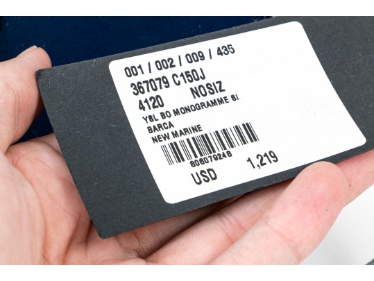 Yves St. Laurent Lovely Blue Marine Monogrammed Front Shoulder Bag, $1219- Retail