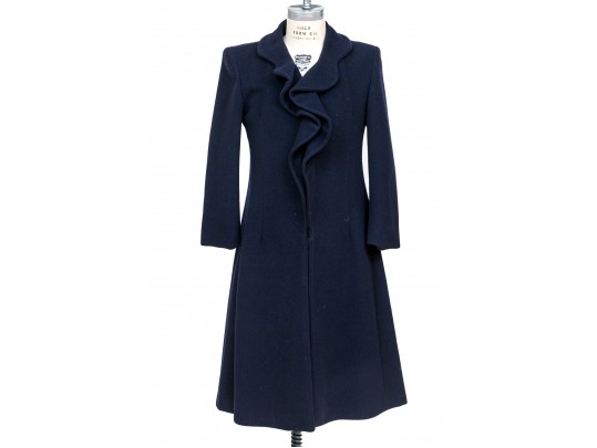 Armani Collezioni Blue Wool Coat, Size 8